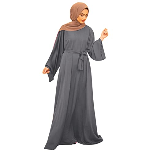 callmo Kleid MäDchen,Abaya Muslim Damen Gebetskleidung Muslimische Kleider Langarm Arabisch Robe Ramadan Lang Gebetskleid Muslimische Kleider Damen Lang von callmo