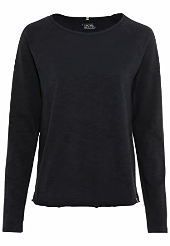 camel active Damen Basic Langarm T-Shirt mit Rundhalsausschnitt aus Reiner Baumwolle Navy Womenswear-M von camel active