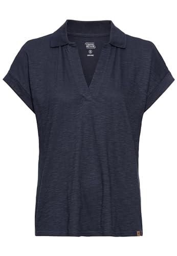 camel active Damen T-Shirt mit Polokragen aus Organic Cotton Dunkelblau Womenswear-M von camel active