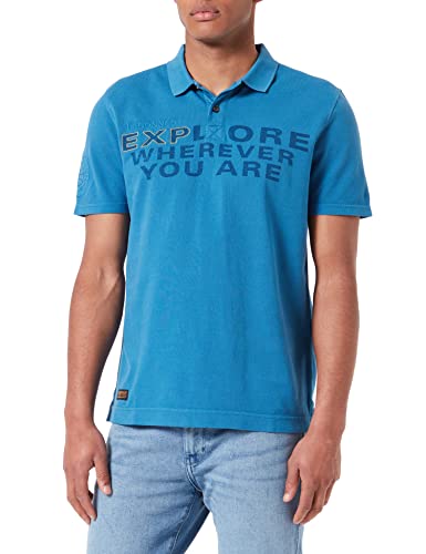 camel active Herren Kurzarm Poloshirt aus Baumwolle Blau Menswear-L von camel active