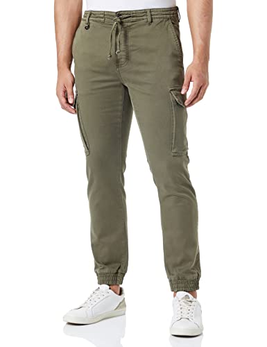 camel active Herren Tapered Fit Cargo Hose 34 Olivgrün menswear-38/34 von camel active