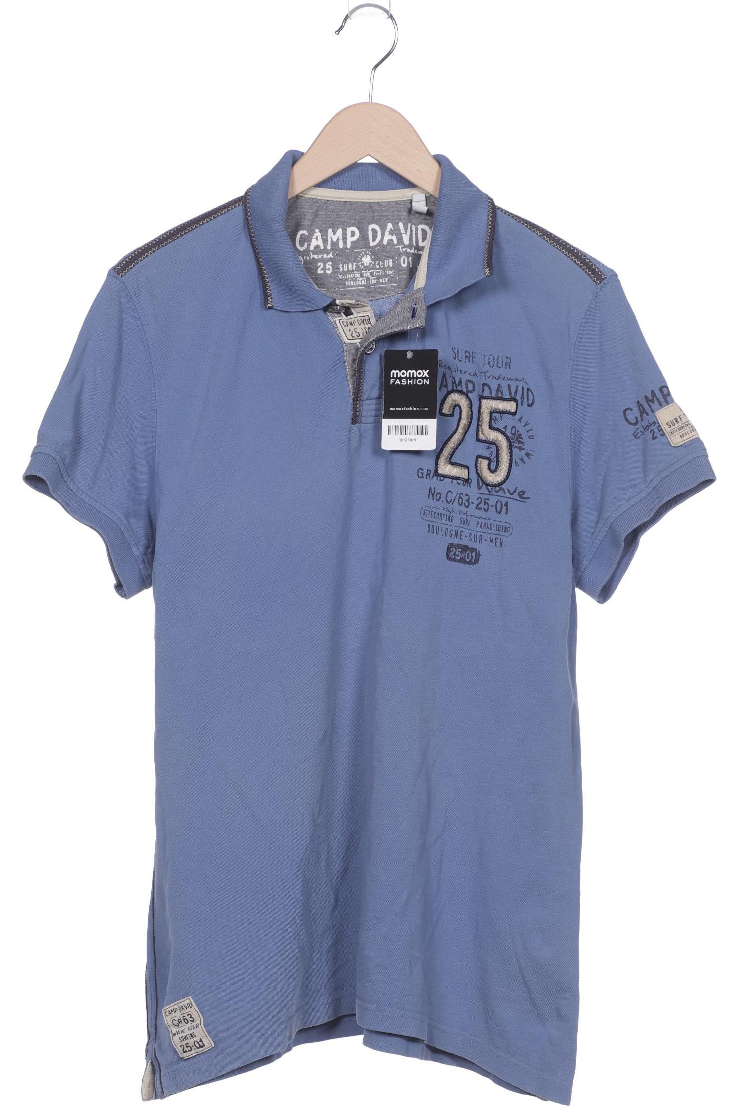 Camp David Damen Poloshirt, blau, Gr. 42 von camp david