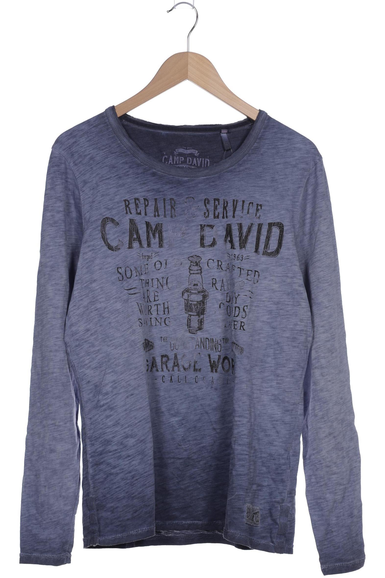 Camp David Herren Langarmshirt, blau, Gr. 46 von camp david