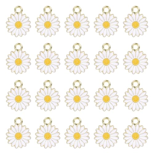 carotoe 20 Stück modische Charm-Anhänger, kleine Blumen-Anhänger, Schmuckanhänger, dekorativer Anhänger für Halsketten, Schmuckherstellung carotoe 20 Stück modische Charm-Anhänger, kleine Blumen-Anhänger, Schmuckanhänger, dekorativer Anhänger für Halsketten, Schmuckherstellung von carotoe