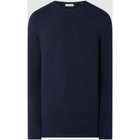 Casual Friday Slim Fit Longsleeve mit Stretch-Anteil Modell 'Theo' in Marine, Größe L von casual friday