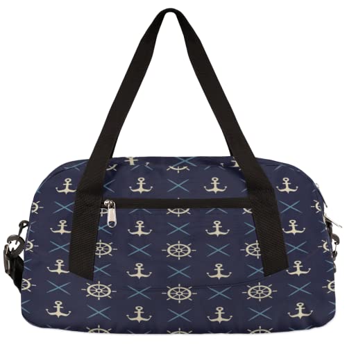 Anchor Ruder Ocean Kinder Duffle Bag Mädchen Tanztasche Leicht Wasserabweisend Faltbar Sport Gym Bag Weekender Übernachtung Übernachtung Carry On Reisetasche für Jungen Mädchen von cfpolar