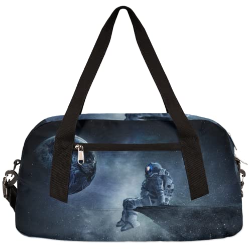 Astronaut Earth Kinder-Reisetasche für Mädchen, Tanztasche, leicht, wasserabweisend, faltbar, Sport, Turnbeutel, Wochenende, Übernachtung, Übernachtung, Handgepäck, Reisetasche für Jungen und Mädchen von cfpolar