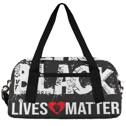 Black Lives Matter Fist Kinder-Duffle-Tasche für Mädchen, Tanztasche, leicht, wasserabweisend, faltbar, Sport, Turnbeutel, Wochenende, Übernachtung, Übernachtung, Handgepäck, Reisetasche für Jungen von cfpolar