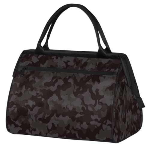 Schwarze Camouflage Turnbeutel für Damen und Herren, Reise-Sporttasche mit Trolleyhülle, wasserdichte Sporttasche, Weekender, Übernachtungstasche, Tragetasche für Reisen, Fitnessstudio, Sport, von cfpolar