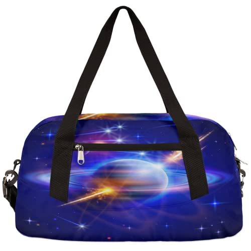 Universe Planet Nebula Meteor Kinder Duffle Bag Mädchen Tanztasche Leicht Wasserabweisend Faltbar Sport Gym Bag Weekender Übernachtung Übernachtung Carry On Reisetasche für Jungen Mädchen von cfpolar