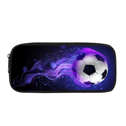 chaqlin Federmäppchen mit großer Kapazität für High School Office College Student Pencil Box Case, Purple Fire Fußball, Münzfach, S-JM007K von chaqlin