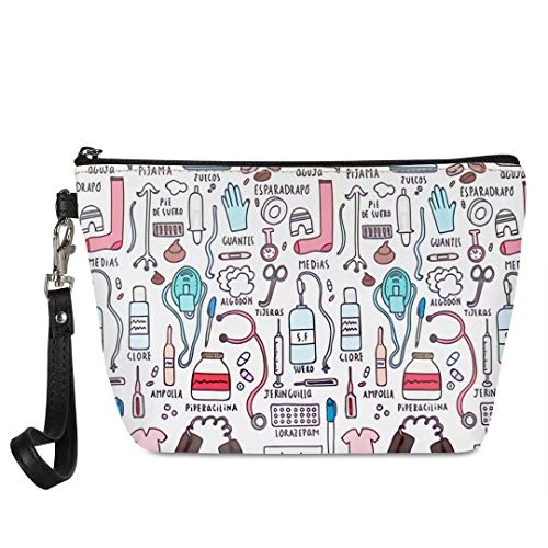 chaqlin Krankenschwester Geschenk Kosmetiktasche Reise tragbare kleine Make-up-Tasche Toilettenartikel Organizer für Frauen Mädchen PU Leder von chaqlin