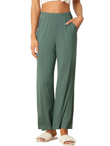cheibear Damen Schlafanzughose Baumwolle Lang Weich Loungehose Yogahose Nachtwäsche Hosen mit Taschen Pyjamahose mit geradem Beinil Grün XS cheibear Damen Schlafanzughose Baumwolle Lang Weich Loungehose Yogahose Nachtwäsche Hosen mit Taschen Pyjamahose mit geradem Beinil Grün XS von cheibear
