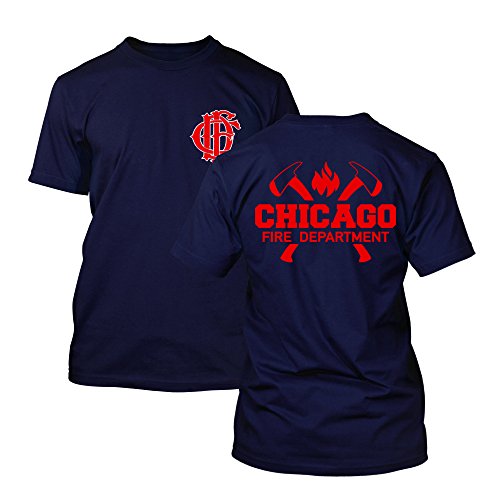 Chicago Fire Dept. - T-Shirt mit Axt-Logo und Schriftzug (Red Edition) (S) von chicagofireshop
