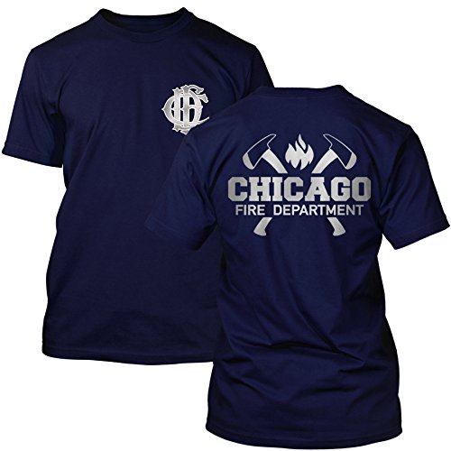 Chicago Fire Dept. - T-Shirt mit Axt-Logo und Schriftzug (Silver Edition) (XXL) von chicagofireshop