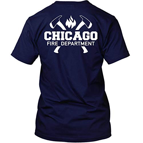 Chicago Fire Dept. - T-Shirt mit Logo und Axt-Motiv (4XL, Navy) von chicagofireshop