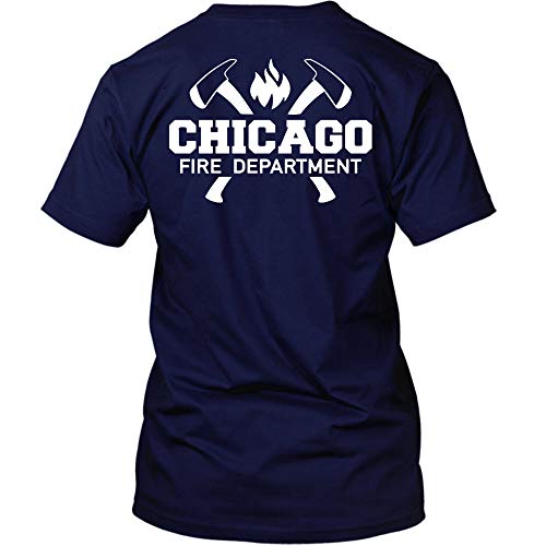 Chicago Fire Dept. - T-Shirt mit Logo und Axt-Motiv (M, Navy) von chicagofireshop