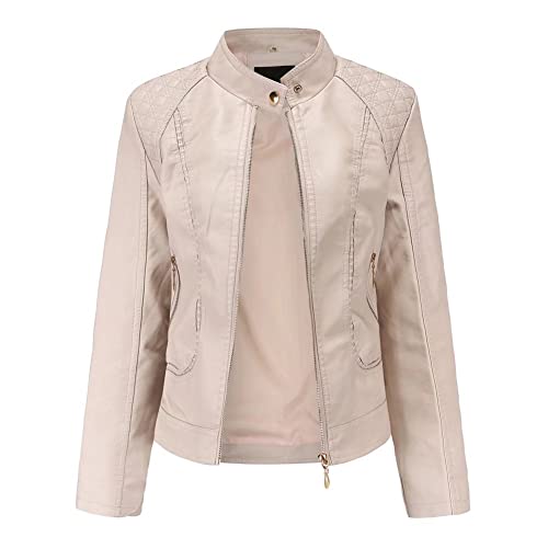 chiguomaoyi Lederjacke Damen PU Bikerjacke mit Reißverschluss Kurze Jacke für Herbst chiguomaoyi Lederjacke Damen PU Bikerjacke mit Reißverschluss Kurze Jacke für Herbst von chiguomaoyi