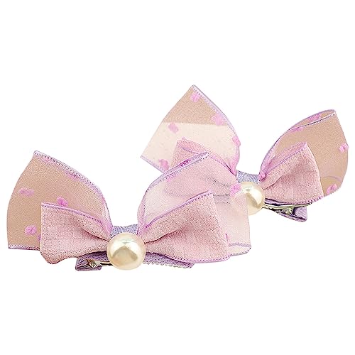 Haarklammern Rutschfestes Haarkralle Antike Haarnadel mit drei Schleifen, kleines Mädchen, niedlich und verspielt, Paar Clip-Ornament, Haarnadel für Kinder Haar Pin Curl Clips kein (Purple, One Size) von chiphop