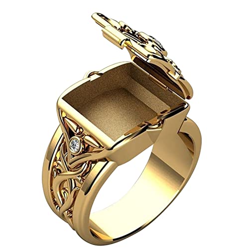 chiphop 2 Partner Ringe Persönlichkeitsringe Open Top Herren- und Damenringe Beliebte Paarringe Valentinstagsgeschenke Ringe Für Junge Damen (Gold, 6) von chiphop