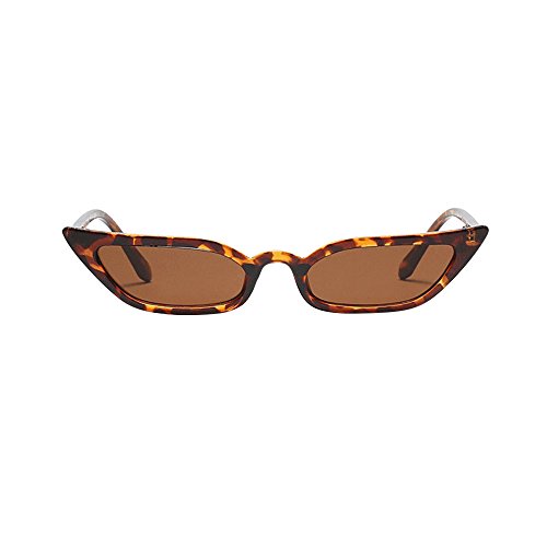 chiphop Frauen-Weinlese-Katzenauge-Sonnenbrille Retro-kleiner Rahmen UV400-Brillen-Mode-Damen Arbeitsbrille (Brown, One Size) von chiphop