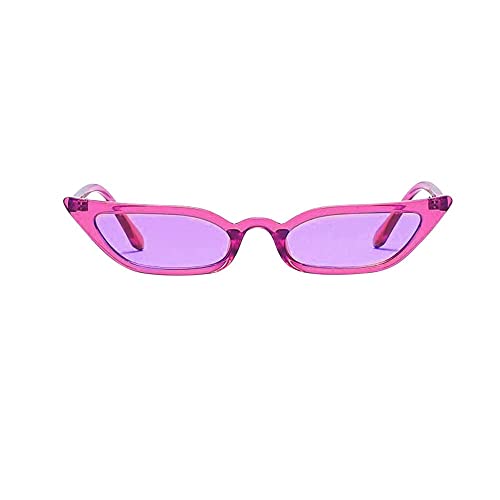 chiphop Frauen-Weinlese-Katzenauge-Sonnenbrille Retro-kleiner Rahmen UV400-Brillen-Mode-Damen Kinderbrille Ohne Stärke Mädchen (Purple, One Size) von chiphop