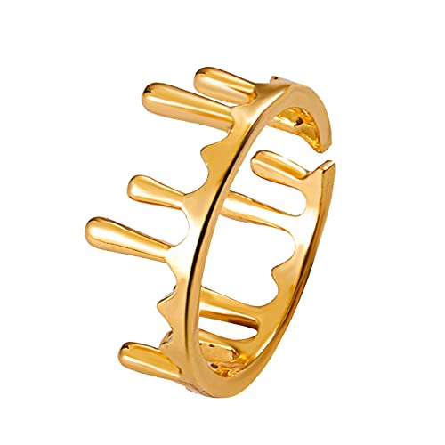 chiphop Ring Gruseliges Blut Gruseliger Roter Ring Tropfender Damen Halloween Ringe Ringe Frau (Gold, One Size) von chiphop