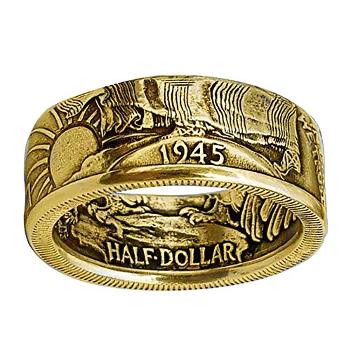 chiphop Schmuck-Ring-Ring-Persönlichkeits-Münzen-Ring der Art- und Weisemänner 713 Ringe Damen Set (Gold, 10) von chiphop