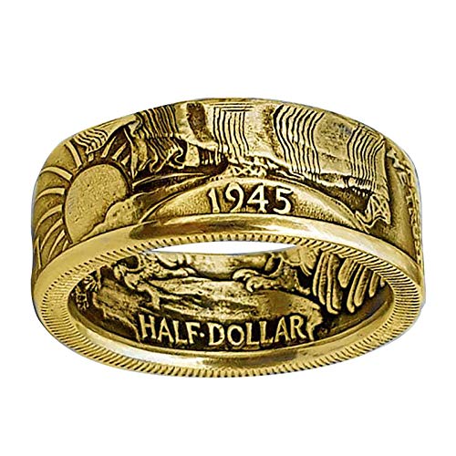 chiphop Schmuck-Ring-Ring-Persönlichkeits-Münzen-Ring der Art- und Weisemänner 713 Ringe Damen Set (Gold, 8) von chiphop