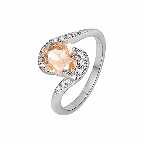 chiphop Turner Ringe Verlobungs-Rundschliff-Zirkon-Frauen-Hochzeits-Ring-Schmuck-Ringe für Frauen-voller -Damen-Ring Dampfer Schutz Ringe (Gold, 9) von chiphop