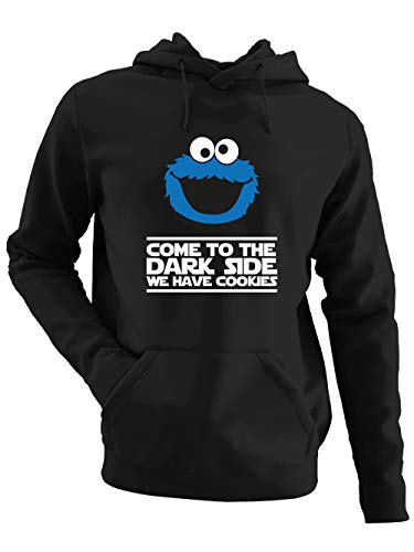 clothinx Come to The Dark Side - We Have Cookies - Lustiges Keks-Monster Motiv Herren Kapuzen-Pullover Schwarz Gr. 3XL von clothinx