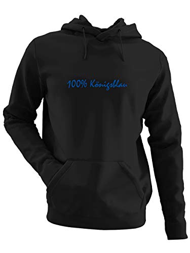 clothinx 100% Königsblau Textdesign | Gelsenkirchen - Wir sind Fußball, Kohle und Knappen im Ruhr-Pott. | Glück Auf! Der Steiger kommt. | Herren Kapuzen-Pullover Schwarz Gr. 3XL von clothinx