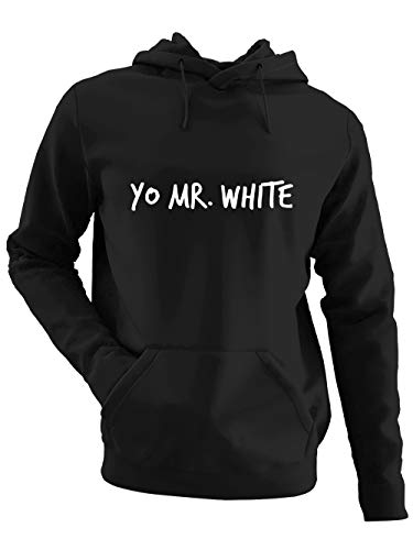 clothinx Herren Kapuzen-Pullover Yo Mr. White Schwarz/Weiß Größe M von clothinx