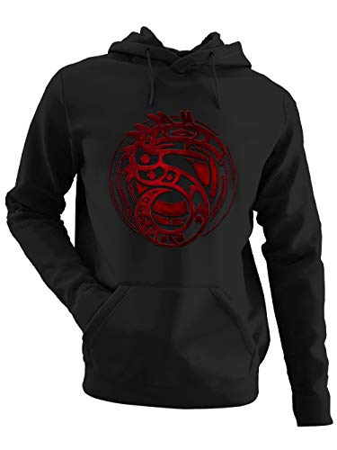 clothinx Shadowrun Emblem | Lizenziertes Original-Design | Passend Für Chummer Perfekt Für Die Nächste Pen and Paper Runde | Hochwertig Bedruckt Herren Kapuzen-Pullover Schwarz Gr. XXL von clothinx