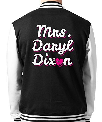 clothinx - Mrs. Daryl Dixon - Unisex College Jacke Schwarz, Größe XL von clothinx