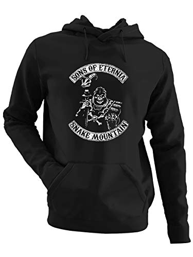 clothinx Sons of Eternia egal ob Snake Mountain oder Castle Grayskull, 80er Fan oder Comic Convention Herren Kapuzen-Pullover Schwarz Gr. M von clothinx