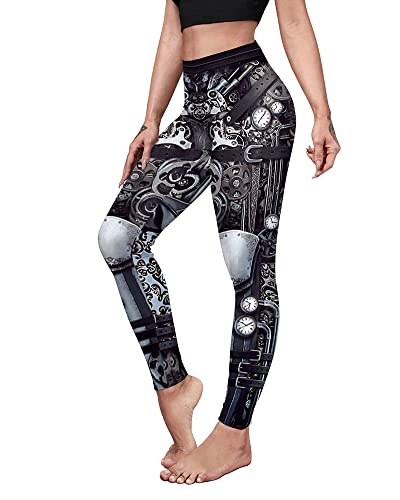 Damen Steampunk-Retro-Leggings, Comic-Cosplay, Punk, Polyester, Gothic, Hose, Capris, Pants, S-4XL, Übergröße - - 3X-Groß von color cosplayer