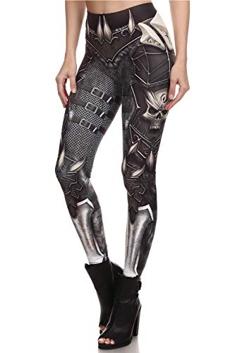 Damen Steampunk-Retro-Leggings, Comic-Cosplay, Punk, Polyester, Gothic, Hose, Capris, Pants, S-4XL, Übergröße - Schwarz - 3X-Groß von color cosplayer