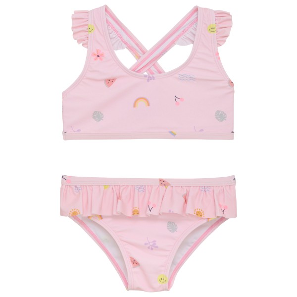 Color Kids - Kid's Bikini with Short Skirt AOP - Bikini Gr 104;110;116;122;128;134;140;152;92;98 blau;rosa von color kids