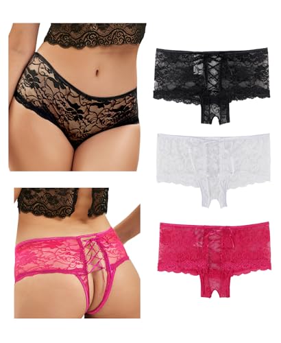 comeondear Panty Ouvert Damen Slip Schritt Offen Übergröße Höschen Spitze Sexy Unterwäsche für Frau Erotisch Große Größen Brazilian Slip Dessous Reizwäsche Curvy Underwear Women(Mehrfarbig,XS-S) comeondear Panty Ouvert Damen Slip Schritt Offen Übergröße Höschen Spitze Sexy Unterwäsche für Frau Erotisch Große Größen Brazilian Slip Dessous Reizwäsche Curvy Underwear Women(Mehrfarbig,XS-S) von comeondear