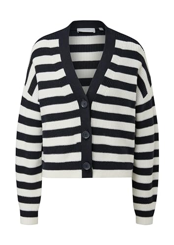 Comma CI Strickjacke, dark blue-white stripes, size: 44 DE von comma