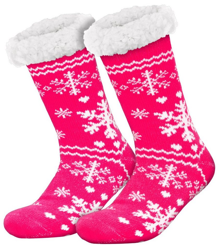 compagno Kuschelsocken (1-Paar) Kuschelsocken Schneeflocke Anti Rutsch Sohle Wintersocken Noppensocken Damen Herren Socken Einheitsgröße von compagno