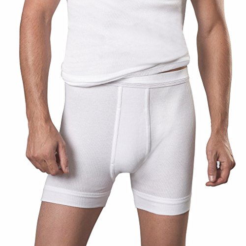 con-ta- 5er Spar-Pack Herren Unterhose/Slip - Doppelripp mit Eingriff und kurzem Bein- 100% supergekämmte Baumwolle - Weiß Trockner geeignet (10/4XL, 5 X Weiß) von con-ta