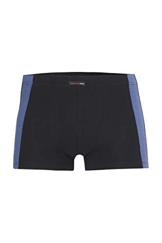 con-ta Pants, Bequeme Unterwäsche für Herren, mit Kontrastabsatz, aus natürlicher Baumwolle, weicher, Herrenunterwäsche, in Schwarz/Ozean, Größe: 7 von con-ta