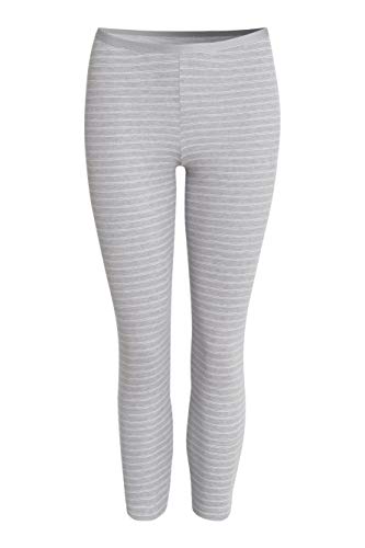 con-ta Thermo 3/4 Lange Hose, Leggings mit natürlicher Baumwolle, Bequeme Thermo-Unterwäsche, Damenbekleidung, Sterling Geringelt, Größe: L von con-ta