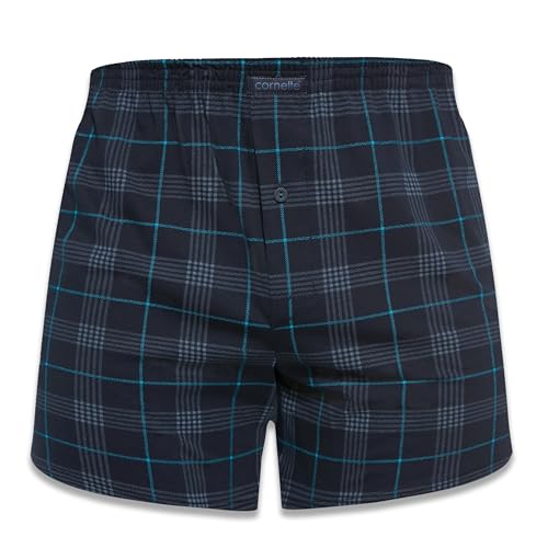 cornette Comfort 002 Boxershorts Herren, Lose und Lange Unterhosen männer, 100% Baumwolle, Klassisches Design, für Alltag, Leicht Atmungsaktiv, Gr. S-5XL, hergestellt in der EU von cornette