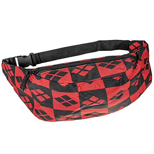 cosey - Bauchtasche Damen und Herren, stylische Hüfttasche, Gürteltasche für Reise, Sport & Outdoor - Design Schwarz/Rot Kariert von cosey