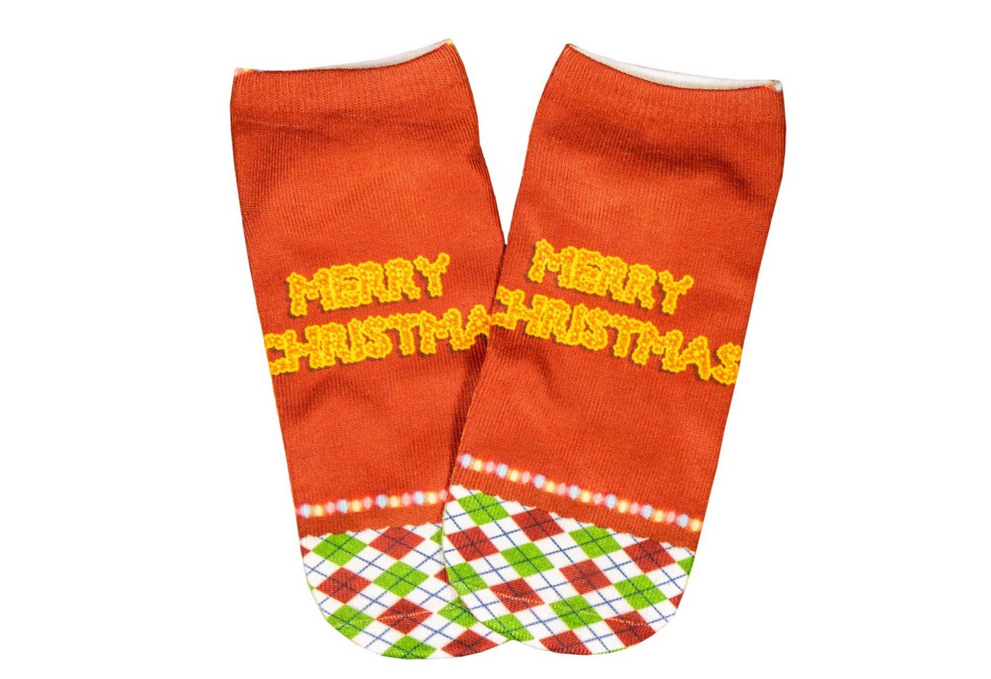 cosey Sneakersocken 1 Paar Sneaker-Weihnachts-Socken – Einheits-Größe 33-40 Merry Christmas von cosey