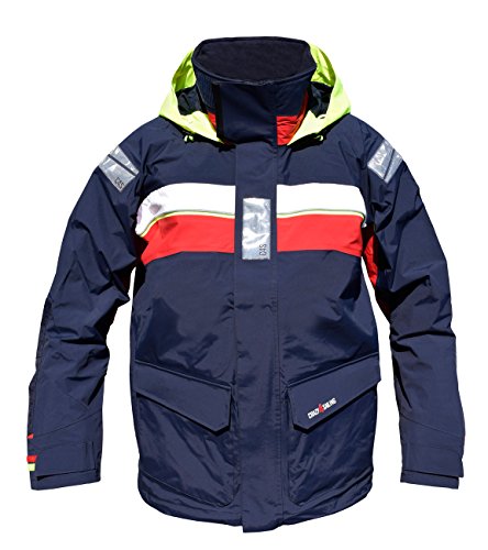 crazy4sailing Herren Segeljacke Bergen Offshore Funktionsjacke Ölzeug, Farbe:Navy/Red/White, Größe:XXL von crazy4sailing