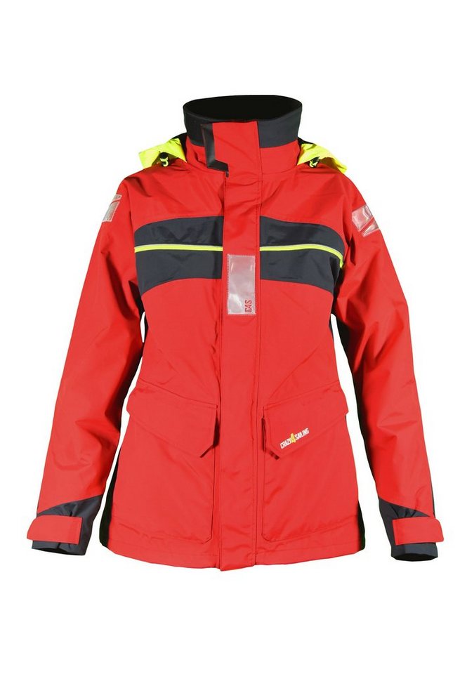 crazy4sailing Outdoorjacke Bergen wasserdichte Segeljacke mit Neon-Kapuze von crazy4sailing